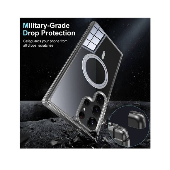 Magnetic Case for Galaxy S23 Ultra - Crystal Clear Case - Picture 4 of 7